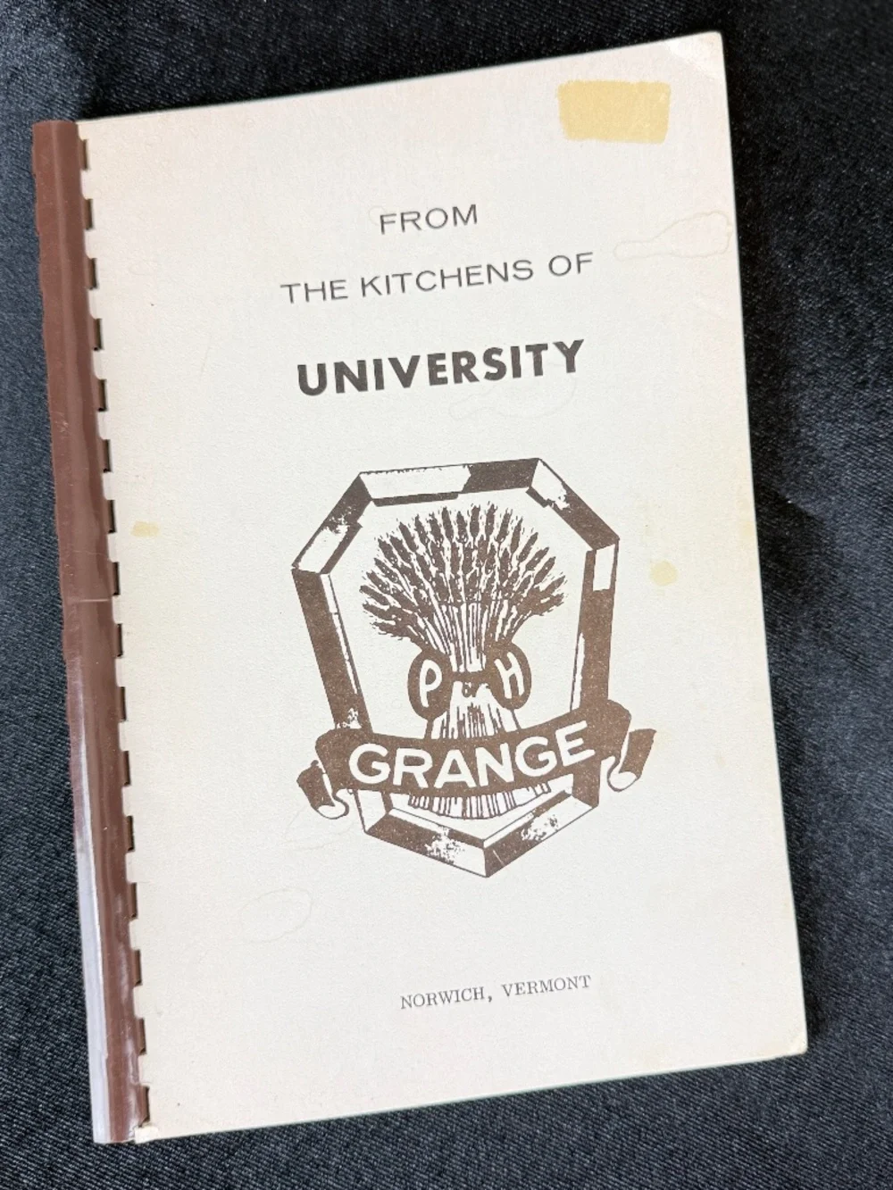 1950s Kitchens of University Grange Cookbook Norwich VT Spiral Bound